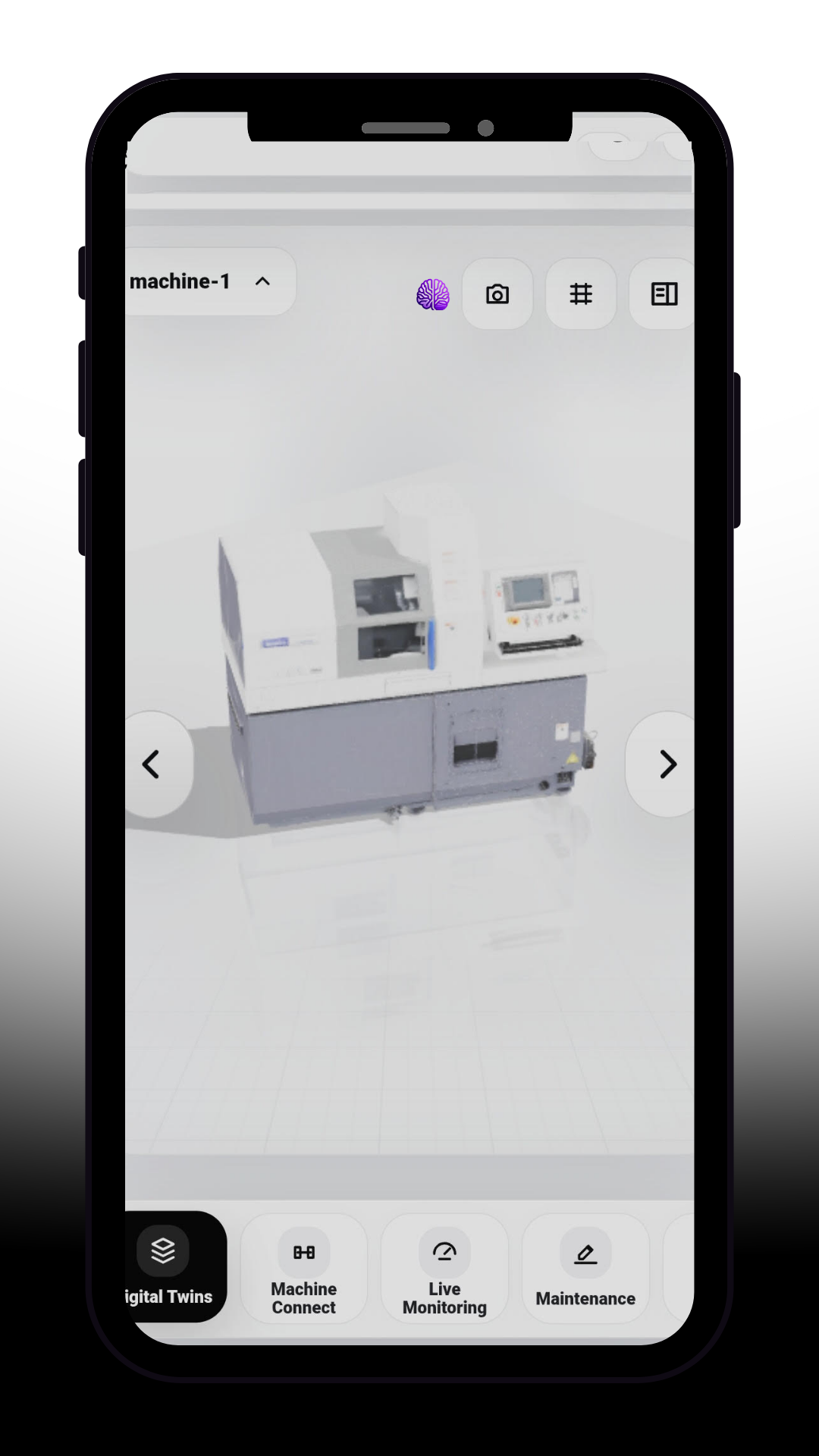 CRANC factory dashboard on a smartphone, providing live plant visibility on the go